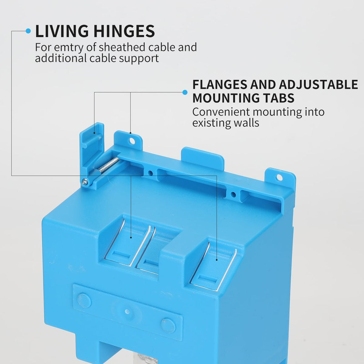 LinkMejor 2-Gang PVC Vecchia Lavorazione Cassa Elettrica da Retrofit Muro, per Interruttore/Spina