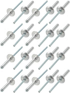 20 Pcs 4mm x 20mm Aluminum Open End Large Flange Blind Rivets