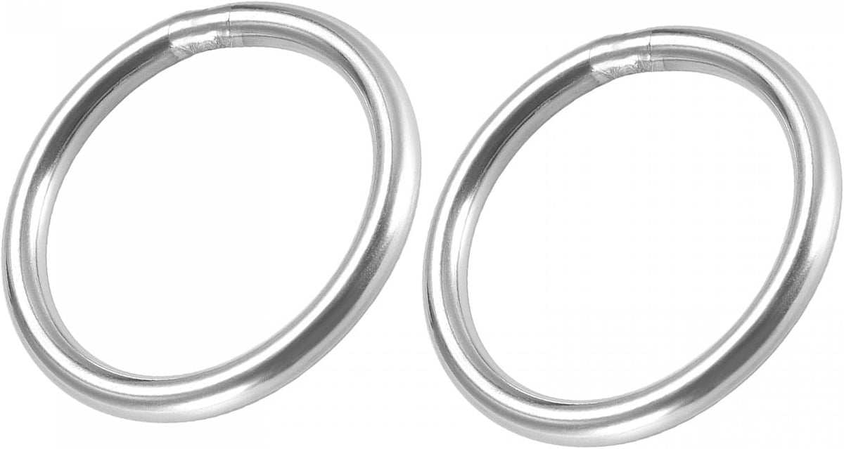 30mm 40mm OD 201 Stainless Steel O Rings, Welded Round Ring 4pcs