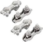 4pcs 304 Stainless Steel Double 2-Post 2mm Dia Wire Rope Clip Clamp