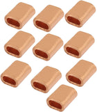 6.5mm x 3mm Hole Flat Wire Rope Clip Clamp Copper Ferrules 10 Pcs