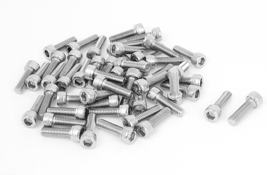 M6x20mm Stainless Steel Hex Socket Cap Screws Head Key Bolts 50 Pcs