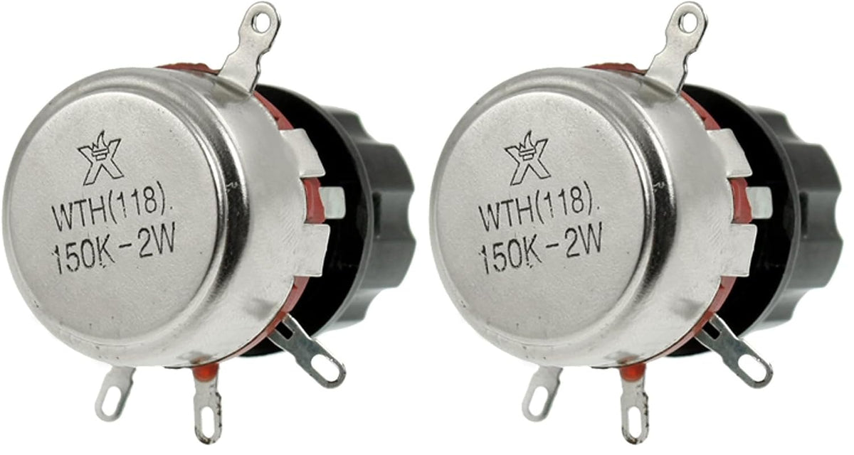 a11121400ux0234 150K Ohm 2W Electrical Rotary Wirewound Pots Potentiometer with Knob (Pack of 2)