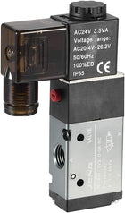 AC 24V 3 Way 2 Position 1/4" PT,Pneumatic Air Control NC Solenoid Valve,Internally Single Piloted Acting Type,3V210-08