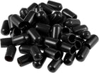 50pcs Rubber End Caps 7mm ID Vinyl Round Tube Bolt Cap Cover Screw Thread Protectors Black