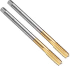 2pcs Straight Flute Thread Tap, M10 x 1.5 130mm Extra Long Metric Titanium Coated Screw Threading Tapping Tool Thread Milling Machine Taps, High-Speed Steel 6542 (HSS 6542)