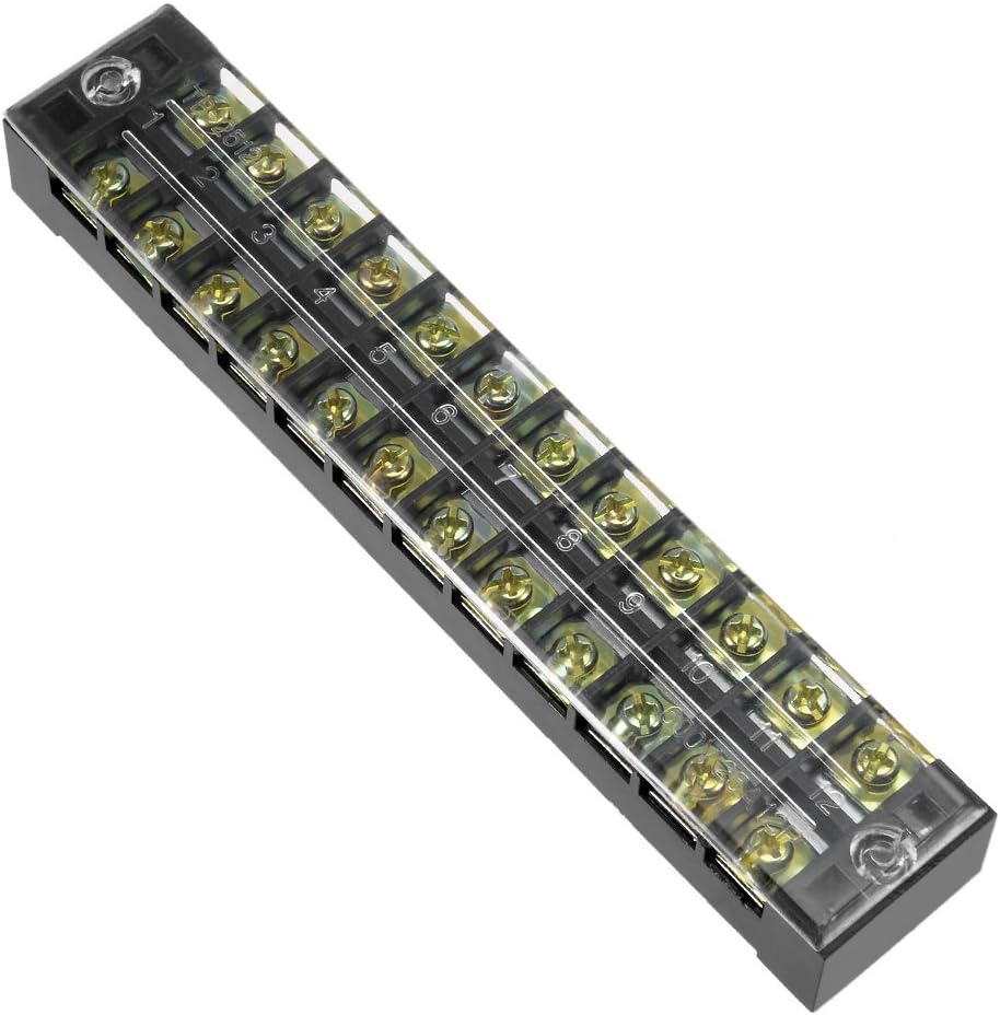 Dual Rows 12P 600V 25A Wire Barrier Block Terminal Strip TB-2512L