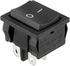 AC 250V/15A 250V/6A SPDT 4Terminal 2 Position On/Off Boat Rocker Switch Black 21x24MM
