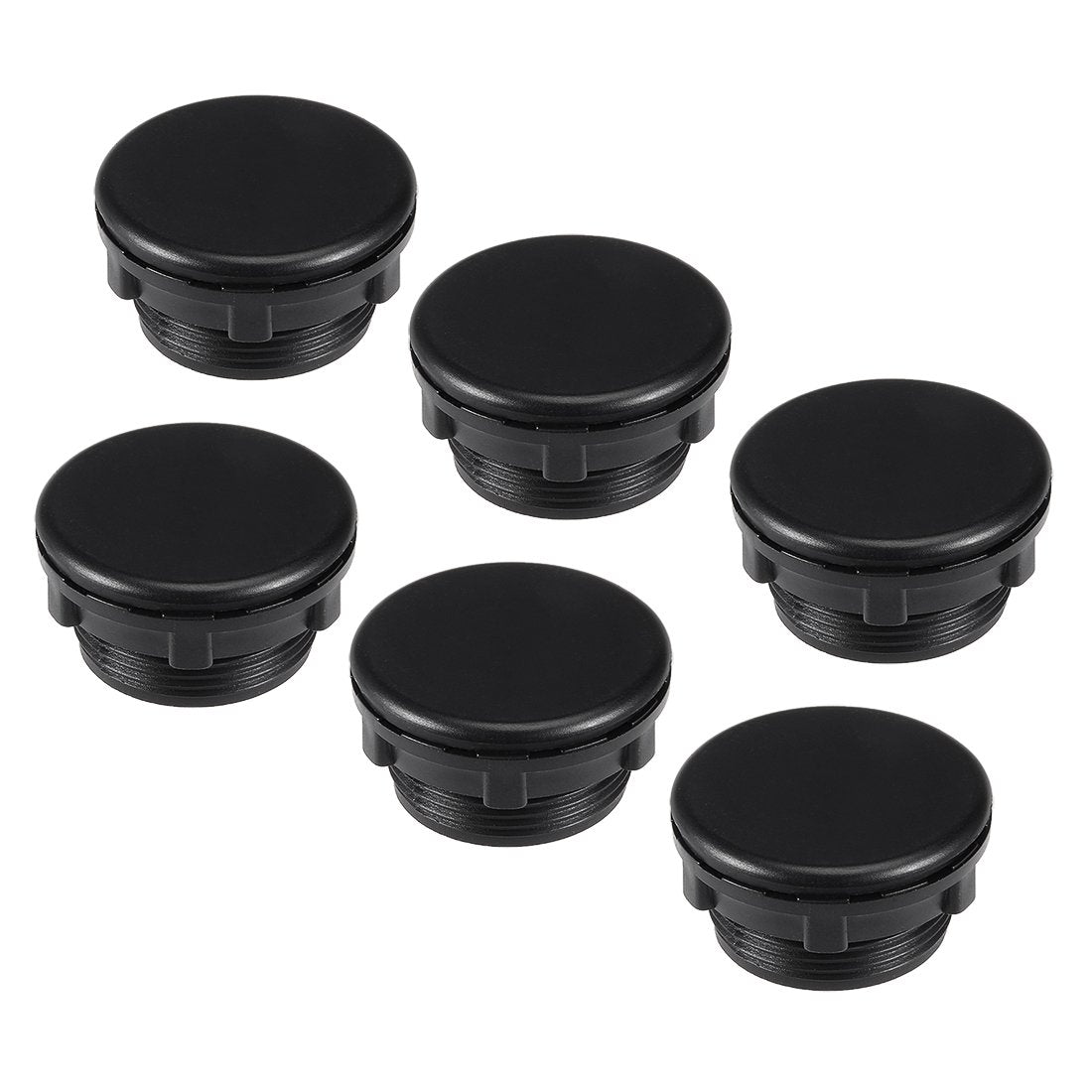 6 Pcs 30mm Black Plastic Push Button Switch Hole Panel Plug