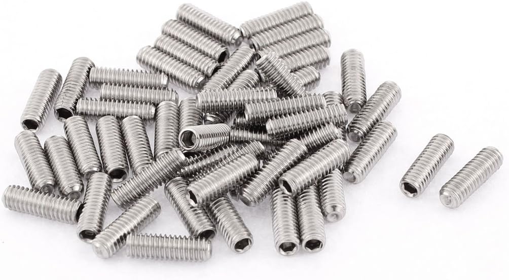 M4x12mm Metric Stainless Steel Hex Socket Set Cup Point Grub Screws Silver Tone Towel Rack Door Knob 50pcs