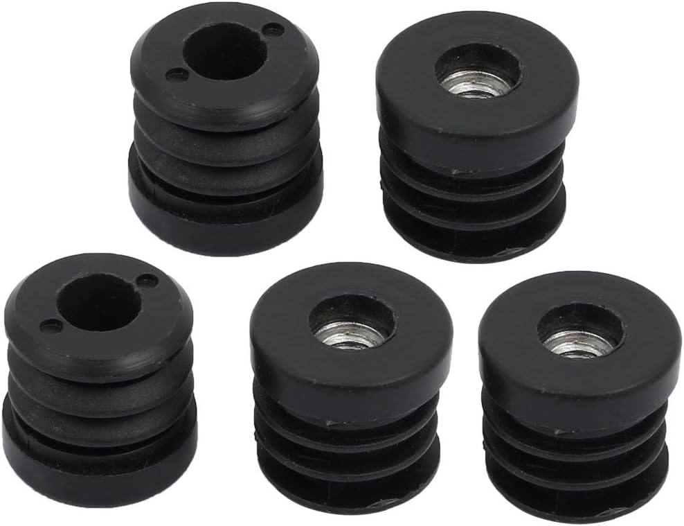 Pipe End Blanking Caps Bung Round Tube Insert Cover 25mm Dia M8 Threaded 5pcs