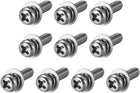 M4 x 16mm Stainless Steel Phillips Pan Head Machine Screws Bolts Combine with Spring Washer and Plain Washers 10pcs