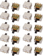 20Pcs 2 Position Vertical Angle 6P DPDT Micro Slide Switch Latching Power Switch