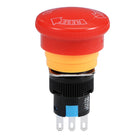 16mm Mounting Hole Latching Emergency Stop Push Button Switch NO NC Red