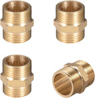 Brass Male to Male Straight Pipe Hex Fitting G 3/4 x G 3/4 Male Thread Connector 4pcs