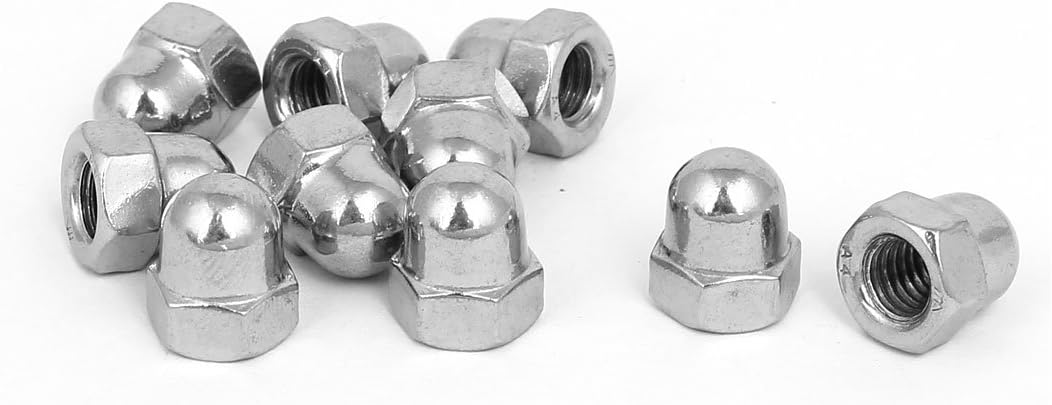 Hex Cap Nuts - 10Pcs M6 Dome Nuts 316 Stainless Steel Hexagon Decorative Cap Nut for Screws Bolts Silver Tone