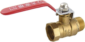 Ball Valve Shut-off Valve, 20.6mm Male to 19.2mm Female Thread, Pipe Tubing Fittings, 90 Degree Operation Handle, Metal Valve, Pack of 1