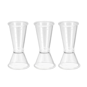 측정컵 20ml/10ml PC 플라스틱 더블헤드 비커 투명 랩키친 액체용 3개