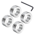 4 Pcs Set Screw Shaft Collar 11/16"Bore, 304 Stainless Steel Shaft Collars, 1-1/4"OD, 9/16"Thickness, Axle Collar Clamp with a Hex Wrench