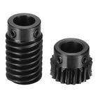 5140 Alloy Steel Worm Gear Set 1 Mod 20T (1:20 Reduction Rate), Right Rotation Drive Gear Box Wheel Reduce Transmission Part (Gear 12mm, Rod 10mm Bore)