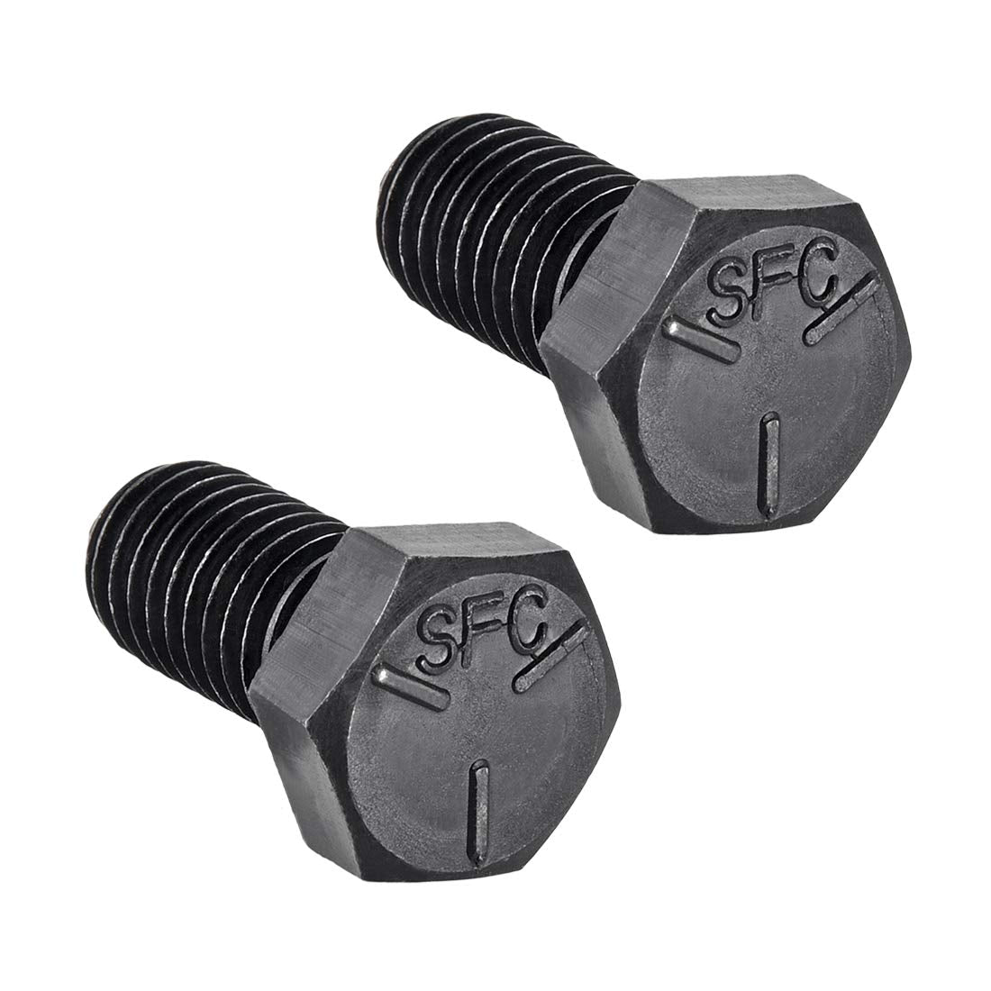 1/2''-13 * 1'' Hex Head Screw Bolts Fastener Grade 5 UNC Carbon Steel Black 2pcs