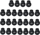 LinkMejor 25pcs Plastic Cord Locks Stopper End Spring Stop Single Hole Toggle Fastener Rope End for Drawstring Clothing, Shoelaces, Bag, Black