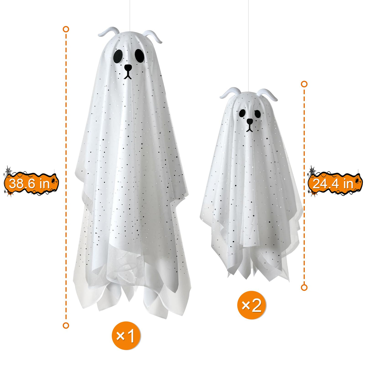 Halloween Decoraties Buiten, 2 Pack Verlichte Hond Geest Hangdecor