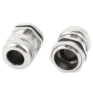 2 Pcs M20 Metal 6-12mm Dia Waterproof Cable Gland Connector