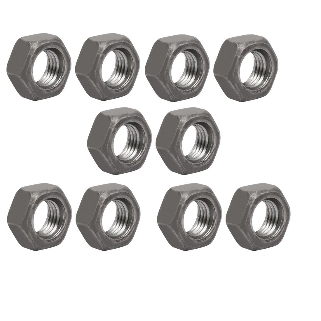 10pcs M12 x 1.5mm Pitch Metric Fine Thread Carbon Steel Left Hand Hex Nuts