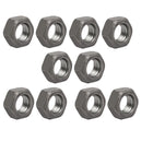 10pcs M12 x 1.5mm Pitch Metric Fine Thread Carbon Steel Left Hand Hex Nuts