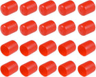 20pcs Rubber End Caps 20mm ID Vinyl Round Tube Bolt Cap Cover Thread Protectors Red