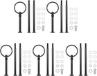 5 Set Taartbodemplaat Stand Handvat Cupcake Dessert Plate Hardware Fitting Holder Stang Stand Handvat voor Taartstand Bruiloft Feest, 3-Lagen Rond Zwart