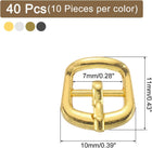 LinkMejor 40Pcs Metal Roller Buckles, 7mm - 0.28" Rectangle Sewing Mini Buckles Webbing Slider Single Pin Slides for DIY Craft Accessories Clothes Belt (4Colors, 11mm)