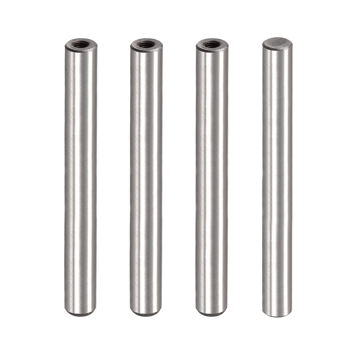 M6 Internal Thread Dowel Pin 4pcs 12x110mm Chamfering Flat Carbon Steel Cylindrical Pin Bed Bookshelf Metal Devices Industrial Pins