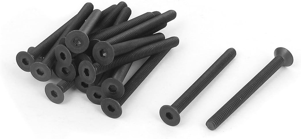 M4 x 45mm Metric Hex Socket Countersunk Head Screw Bolts Black 20PCS