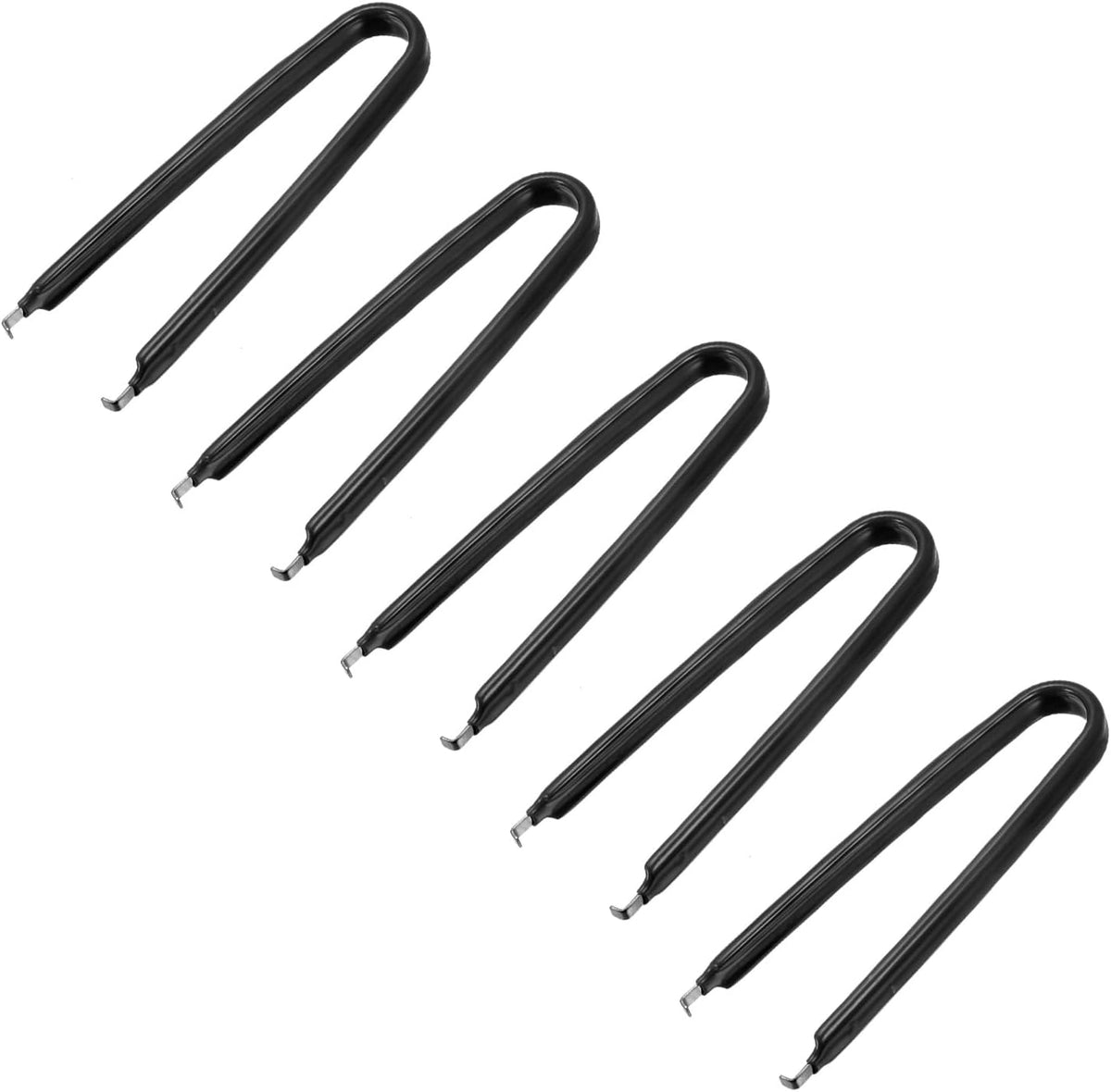 Extractor de chips LinkMejor IC, de acero inoxidable, con agarre de vinilo aislado. Color negro. Paquete de 5 unidades.