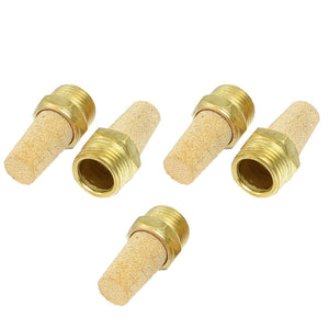5 Pcs Sintered Bronze Pneumatic 1/2" PT Thread Exhaust Silencer Muffler