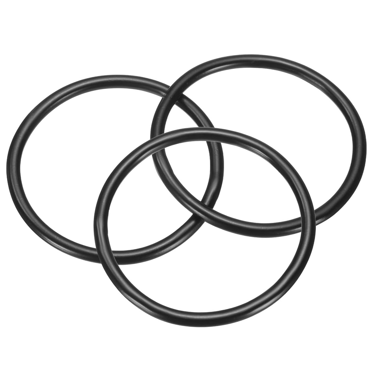 3Pcs 1/8" x 1-5/8" (3mm x 40mm) Metal Rings, 304 Stainless Steel Solid Welded Seamless O-Ring Decorative Connecting for Macrame, Hanging Slings Rope, Black