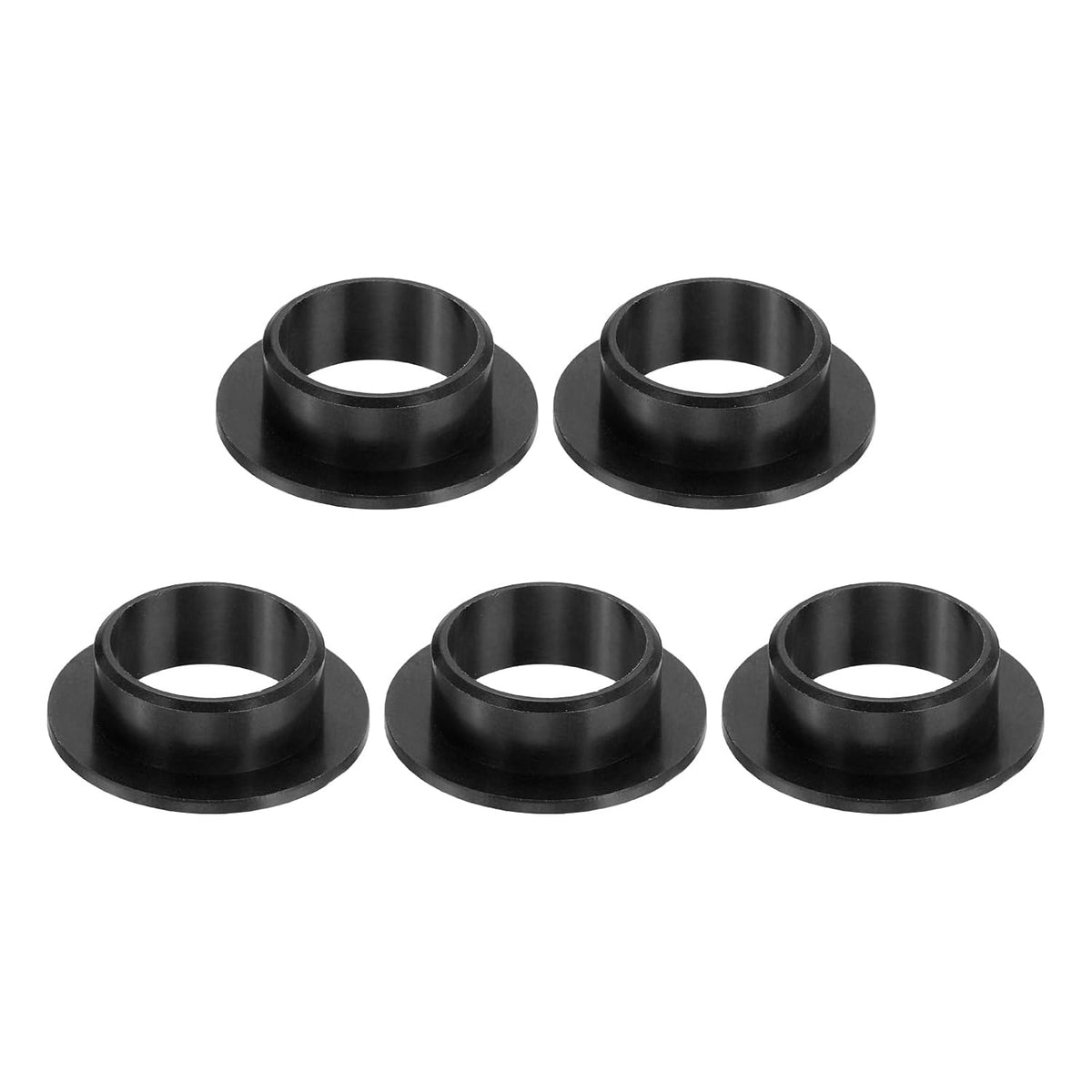 5Pcs Flanged Sleeve Bearing, Plastic Bushing ID 12mm x OD 14mm x Length 6mm POM Bushing, Black