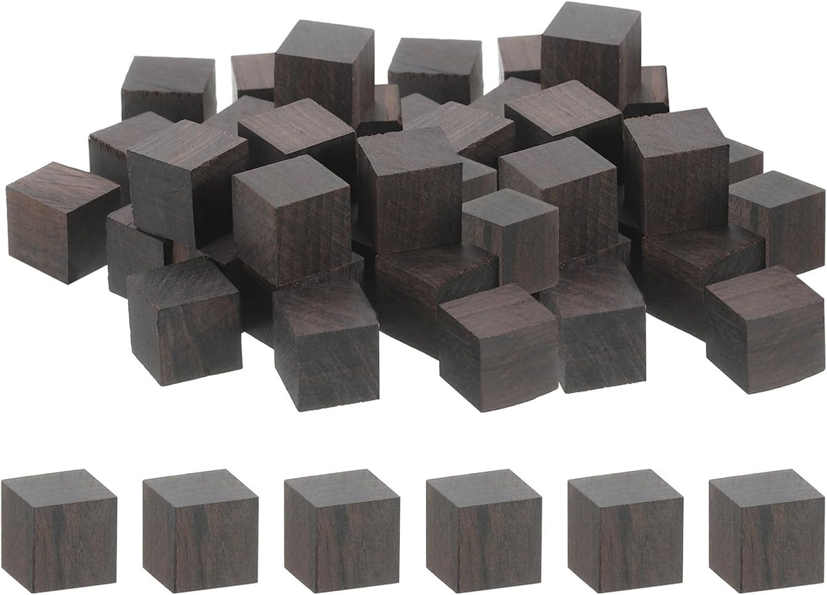 40 Pcs Wooden Blocks, 15mm(9/16") Unfinished Wooden Blocks for Crafts Small Blank Wood Square Blocks for Arts Crafts and DIY Decor, Purple Sandalwood