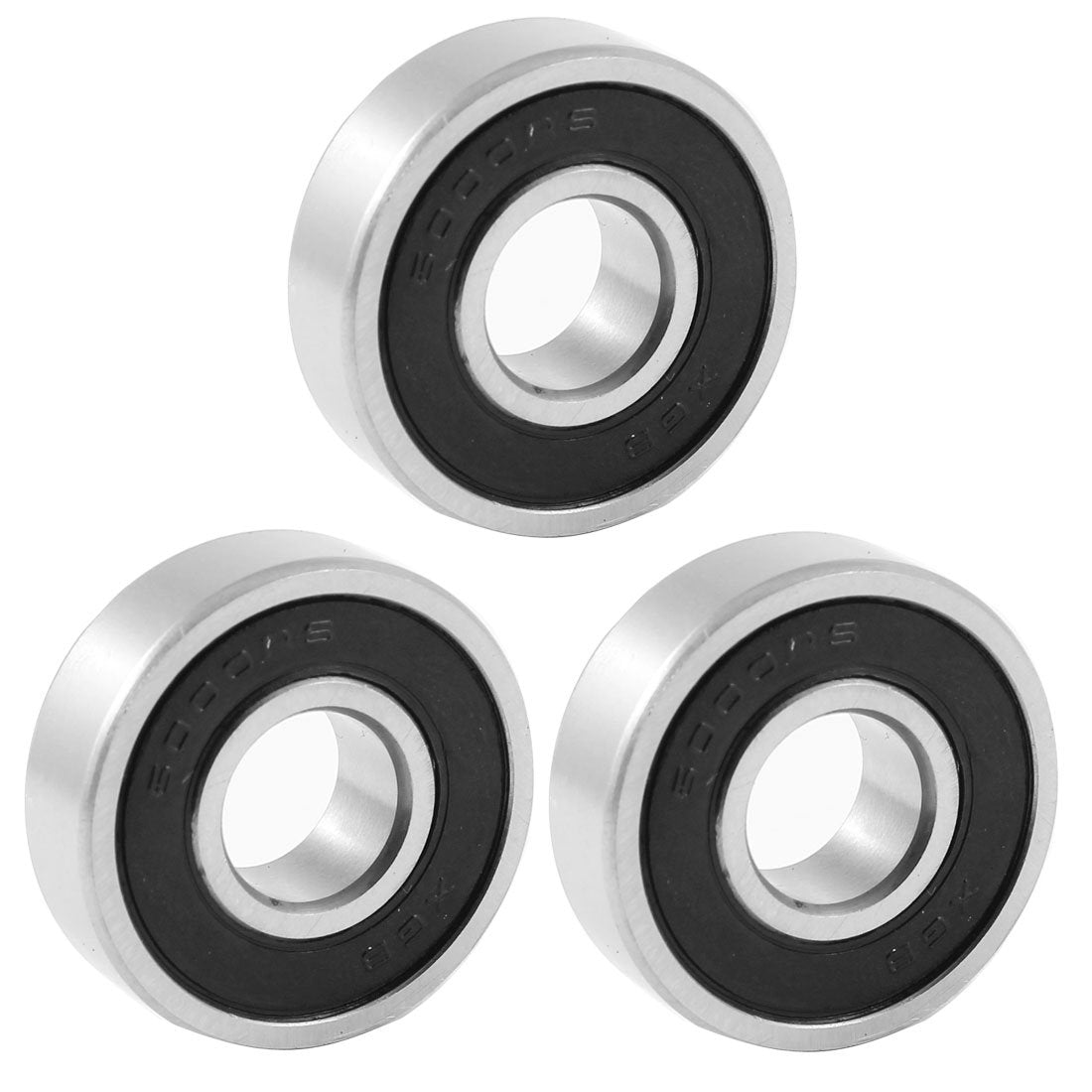 6000RS 10mm x 26mm x 8mm Single Row Deep Groove Ball Bearing 3 Pcs