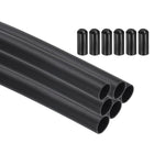 6Pcs 3.28 ft 4:1 Ratio Heat Shrink Tubing, 0.47" ID Wire Heat Shrink Tube with End Cap, Waterproof Tubing Adhesive Shrinkable Wire Wrap Tube for Cable Sealing, Black