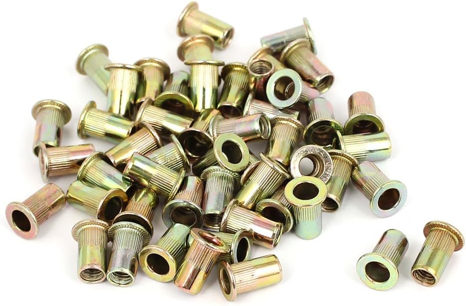 M5x13mm Knurled Body Flat Head Blind Rivet Nuts Nutserts 50pcs
