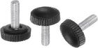 50pcs M4 x 12mm Metric Male Thread Knurled Knobs, Thumb Screw Clamping Knobs Grip Plastic Handle Hand Knobs with Threaded Stud, Black