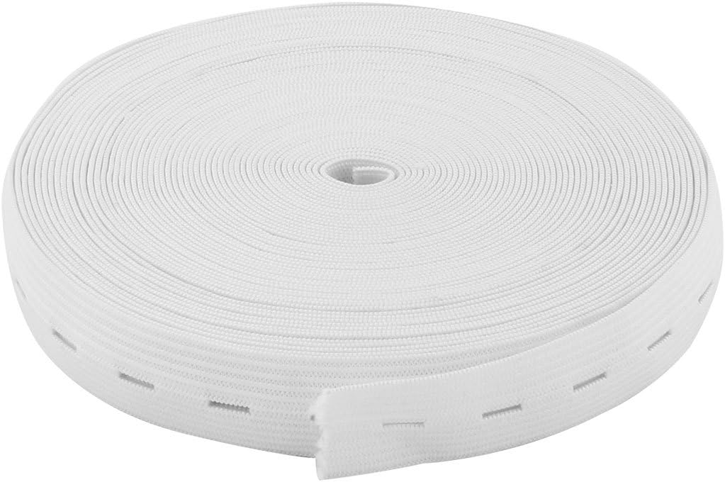 LinkMejor Polyester Tailoring Sewing Waistbands Braided Elastic Band Strap 10.94 Yards White