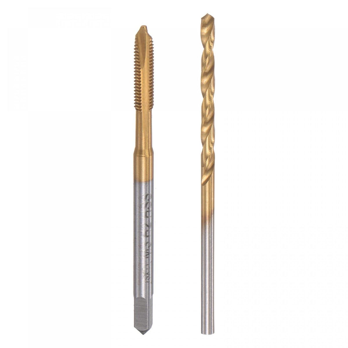 M3 x 0.5 Spiral Point Thread Tap and 2.5mm Twist Drill Bit Set, Metric Titanium Plated 6542 High Speed Steel Machine Screw Thread Tap Threading Tool