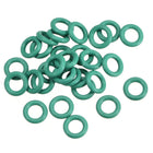 Fluorine Rubber O-Rings, 7mm OD 4mm ID 1.5mm Width FKM Seal Gasket for Machinery Plumbing, Green, Pack of 30