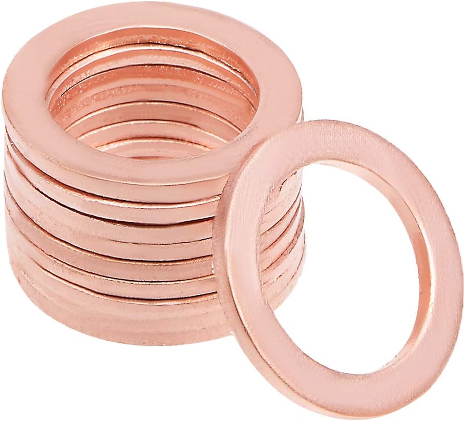 10Pcs 14mm x 20mm x 1.5mm Copper Flat Washer for Screw Bolt