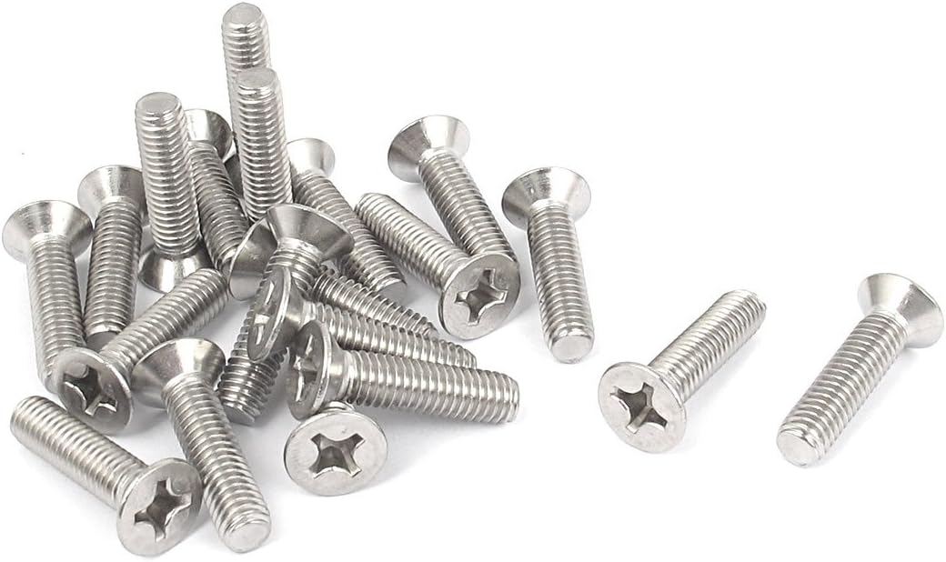 M6 x 25mm Phillips Flat Head Countersunk Bolts Machine Screws 20pcs