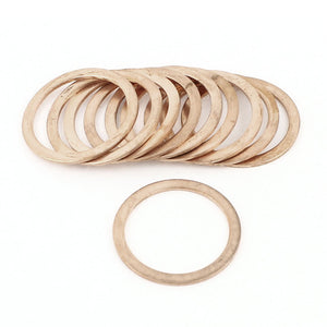 10Pcs 30mm Inner Dia. Flat Copper Washer Seal Spacer